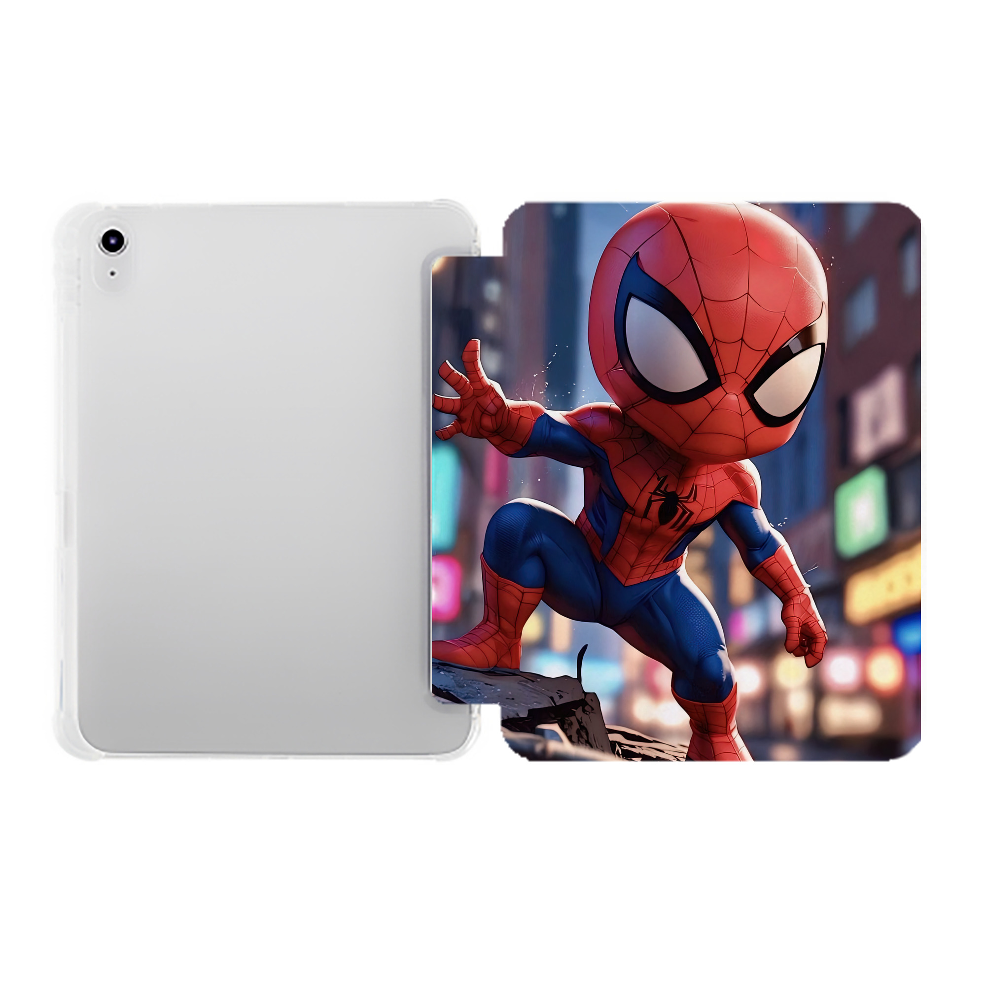 （画像用） Spider Man スパイダーマン IPad ケース ペン収納付き 三つ折りスタンド PUレザー×シリコン 対応機種9.5/10.5/10.9インチ